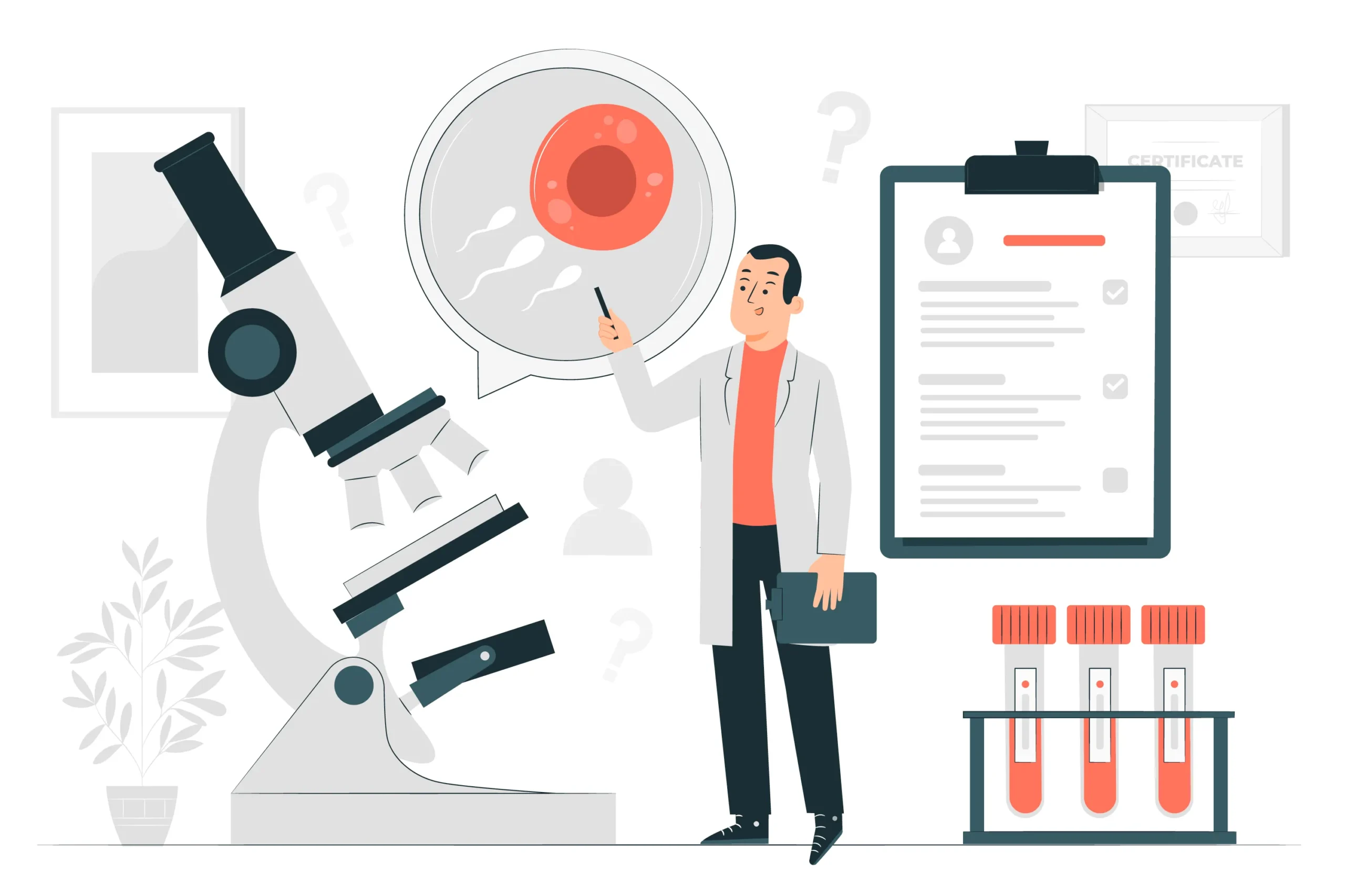 Clinical research provider explaining clinical trial procedures and research findings.