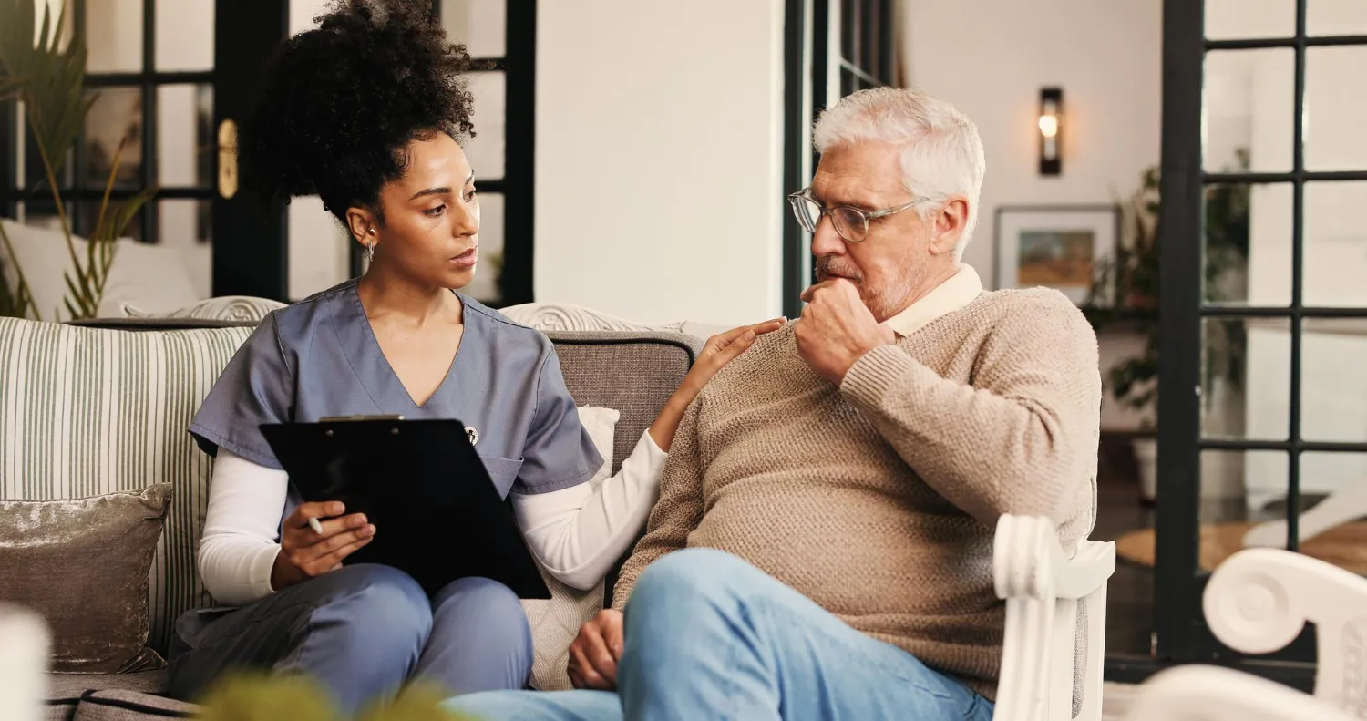 Nurse providing transitional care management and home health care services to improve recovery and prevent readmission