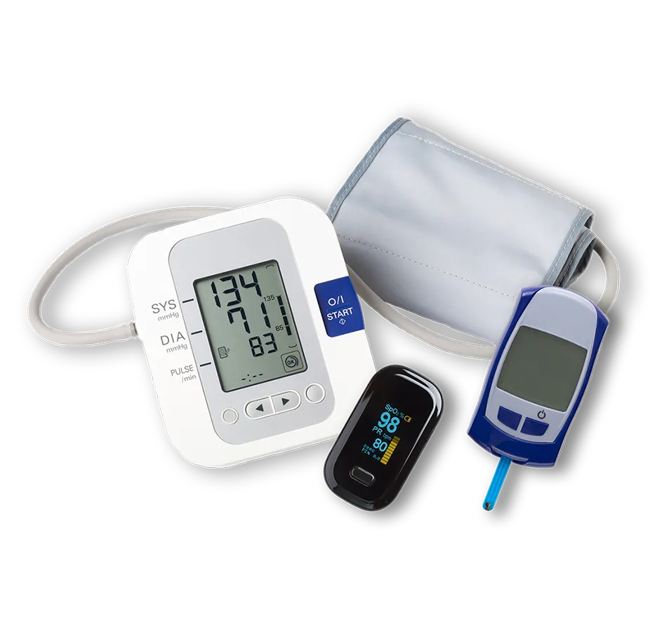 Blood pressure monitor, pulse oximeter, and glucometer RPM devices — Central Health Solutions remote patient monitoring solutions for chronic disease management