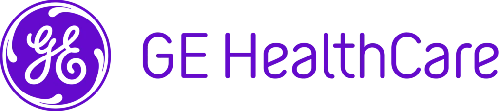 GE HealthCare logo with purple circular icon, highlighting Central Health Solutions' compatibility with precision care and clinical digital health platforms