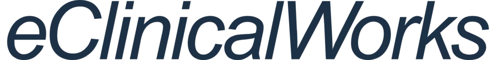 eClinicalWorks logo in dark grey text, highlighting Central Health Solutions' integration with unified cloud-based EHR and practice management software.