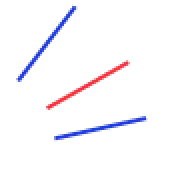 Abstract blue and red diagonal line graphic for CHS branding